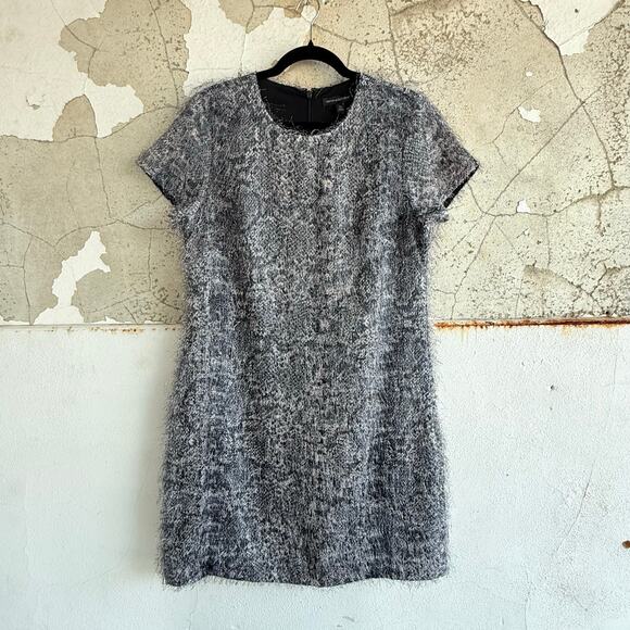 Banana Republic Shift Dress Soft Eyelash Fringe Snakeskin Cocktail Party 10 NWT - Picture 1 of 6